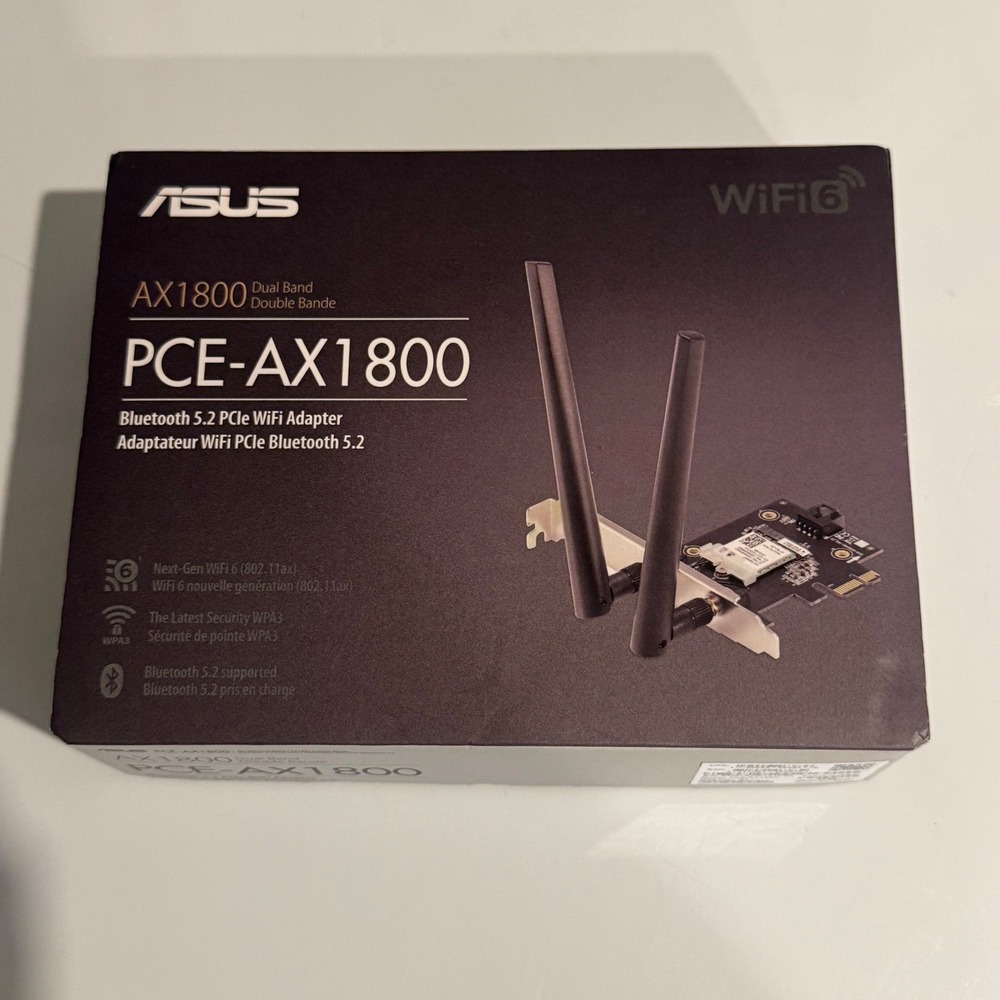ASUS PCE-AX1800 Dual Band WiFi 6 Bluetooth 5.2 PCIe Adapter WPA3 802.11ax Card